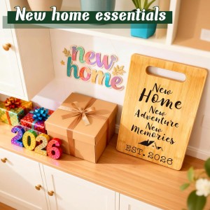 House Warming Gifts New Home, Perfect House Warming Gifts, New Home Gift Idea for Women Men Homeowner, New Apartment Essentials, New Home New Adventure New Memories 2026 Cutting Board