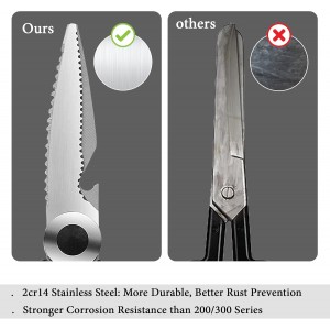 Magnificent Latest Heavy Duty Sharp Kitchen Scissors with Safety Cover and Gift, Multi-Function Kitchen Tool, Utility Kitchen Scissor, Shears for Poultry Fish Meat Vegetables Bone BBQ Nuts (RED)