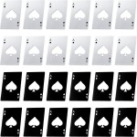 Chumia Poker Card Bottle Openers Stainless Steel Poker Card Beer Ace Bottle Cap Openers for Wedding Birthday Party Bridal Shower Table Tools Supplies(Silver, Black,24 Pieces)