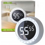 BALDR Digital Kitchen Timer with Rotating Desk Display, Strong Magnet, Count Up/Down & Beeping Alerts - Productivity Timer & Magnetic Timers for Classroom and Kitchen (White)