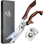 Poultry Shears, Heavy Duty Kitchen Shears with Serrated Edge, No Rust Spring Loaded, Multipurpose Stainless Steel Kitchen Scissors for Chicken, Bone, Meat, Turkey, Fish Thanksgiving Christmas Gifts