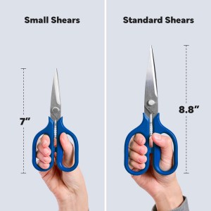 Misen Heavy Duty Kitchen Shears - Stainless Steel, Versatile and Easy Clean Scissors for Meat, Herbs and Veggies - Ambidextrous Comfort Handle - Professional Grade - Blue