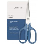 Misen Heavy Duty Kitchen Shears - Stainless Steel, Versatile and Easy Clean Scissors for Meat, Herbs and Veggies - Ambidextrous Comfort Handle - Professional Grade - Blue