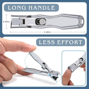 German Nail Clippers for Men with Catcher, Heavy Duty Toe Nail Clippers for Thick Nails Seniors, Portable Ultra Sharp Fingernail Clippers with Wide Mouth, Anti Splash Stainless Steel Nail Cutter