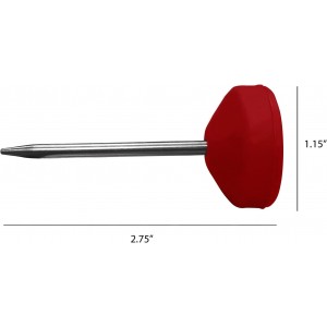 Jim Beam, Pack of 4 Poultry Meat, Instant Read Food Stainless Steel Dial Mates Barbecue BBQ Tools, Grilling and Baking Steak Thermometers, Set of 4, Mini, Red, (JB0134-1)