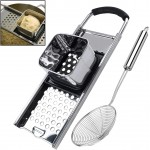 Premium Grade Stainless Steel Spaetzle Maker with Comfort Grip Handle, Stainless Steel Spider Strainer Skimmer Spoon Pasta Strainer, Homemade German Egg Noodle Dumpling Making Tool Set