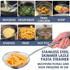 Premium Grade Stainless Steel Spaetzle Maker with Comfort Grip Handle, Stainless Steel Spider Strainer Skimmer Spoon Pasta Strainer, Homemade Traditional German Egg Noodle Dumpling Making Tool Set