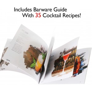 JoyTable Bar Set Cocktail Shaker Set, Stainless Steel Mixology Bartender Kit, 28PC Cocktail Kit, Silver Cocktail Set, Bar Tools: 30oz Martini Shaker, Muddler, Bar Kit Cocktail Book, Jigger and Pourers