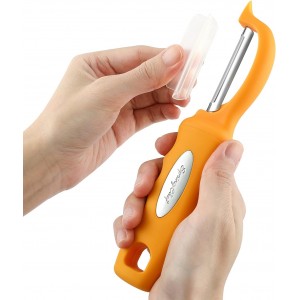 Spring Chef Premium Swivel Vegetable Peeler, Soft Grip Handle and Ultra Sharp Stainless Steel Blades - Perfect Kitchen Peeler For Veggie, Fruit, Potato, Carrot, Apple - Mango