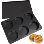 6 Cup Straight Side Jumbo English Muffin Cupcake Pan with Lid, Nonstick Hamburger Burger Bun Mold Muffin Pan for Baking Egg Sandwich Frittata Cinnamon Roll Focaccia Quiche Pancake