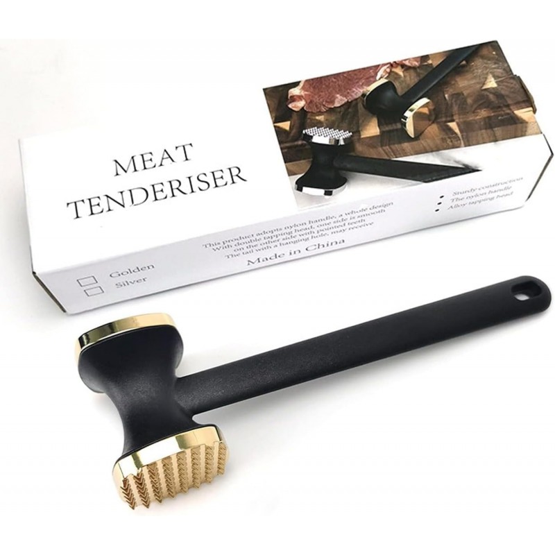 Kitchen Meat Tenderizer - Heavy Duty Manual Hammer Mallet Tool,Meat Hammer Used for Steak, Chicken, Fish，Meat Pounder With Comfort Grip Handle