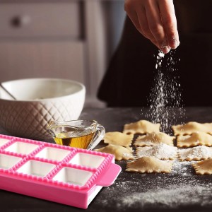 Ravioli Maker 2 Set Large Ravioli Cutter Ravioli Press Set Round Ravioli Mold and Cutter Square Ravioli Mold Ravioli Stamp for Kitchen Home Ravioli