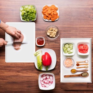 Disposable Cutting Boards 30 Count, Collapsible Cutting Board Sheet with Built-in Crease, Flexible Plastic Cutting Mat for Kitchen and Commercial Use, 17 x 12 In White