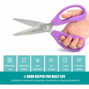 KUNIFU Kitchen Scissors, All Purpose Kitchen Shears, Heavy Duty Come Apart Scissors Gadgets Utensils - Black