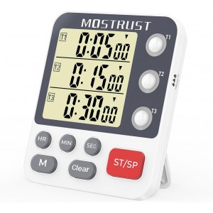 Digital Dual Kitchen Timer, 3 Channels C...