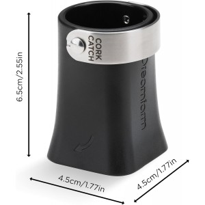Dreamfarm Champop Safe, Fast, & Easy Champagne Bottle Opener, Cork Popper & Catcher - Black