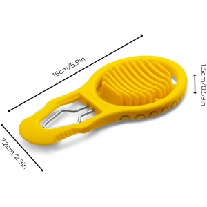 Dreamfarm Eggler 2-In-1 Compact Egg Shell Peeler & Easy Hardboiled Egg Slicer, Shell Cracking, Topping, & Peeling - Yellow