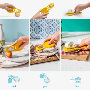 Dreamfarm Eggler 2-In-1 Compact Egg Shell Peeler & Easy Hardboiled Egg Slicer, Shell Cracking, Topping, & Peeling - Yellow