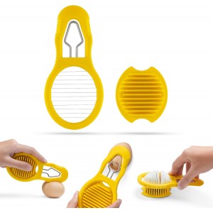 Dreamfarm Eggler 2-In-1 Compact Egg Shell Peeler & Easy Hardboiled Egg Slicer, Shell Cracking, Topping, & Peeling - Yellow