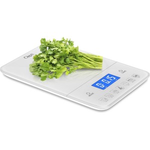 Ozeri Touch III Digital Kitchen Scale with Calorie Counter, 22 lbs (10 kg), White