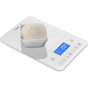 Ozeri Touch III Digital Kitchen Scale with Calorie Counter, 22 lbs (10 kg), White