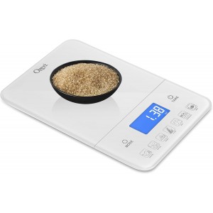 Ozeri Touch III Digital Kitchen Scale with Calorie Counter, 22 lbs (10 kg), White