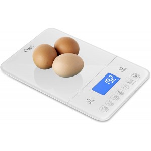 Ozeri Touch III Digital Kitchen Scale with Calorie Counter, 22 lbs (10 kg), White