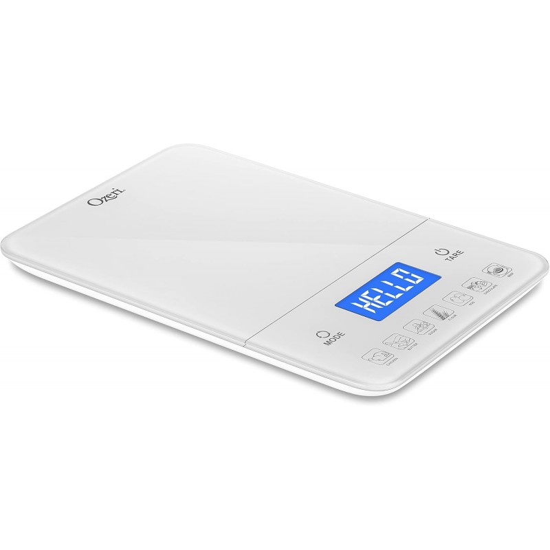 Ozeri Touch III Digital Kitchen Scale with Calorie Counter, 22 lbs (10 kg), White