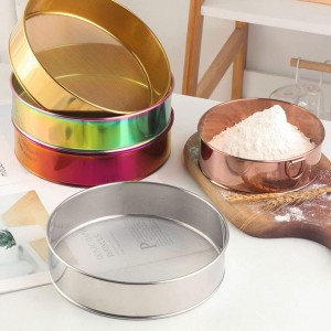 Stainless Steel Flour Sieve - Fine Mesh, 80 Mesh, Durable Professional Round (Silver)