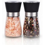 Salt and Pepper Grinder Shakers Set Spice Mill Refillable Grinders (2.5 inches x 5.1 inches)