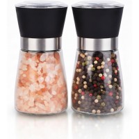 Salt and Pepper Grinder Shakers Set Spice Mill Refillable Grinders (2.5 inches x 5.1 inches)