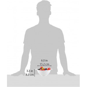 Meadow Lane 6-inch Small Colander, BPA-Free, Dishwasher Safe, Double Handles, Compact Food Strainer for Berries, Veggies and Pasta, 3-Cup Capacity, Smooth White