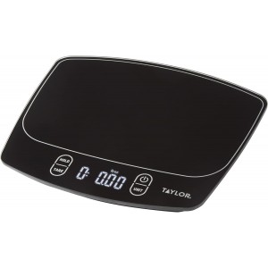 Taylor Waterproof Digital Kitchen Scale, 11 pounds, Black