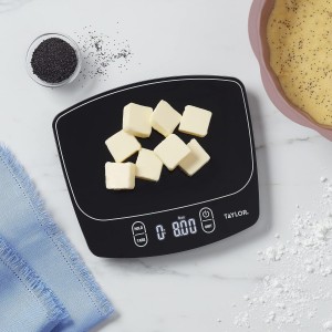 Taylor Waterproof Digital Kitchen Scale, 11 pounds, Black