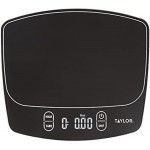 Taylor Waterproof Digital Kitchen Scale, 11 pounds, Black