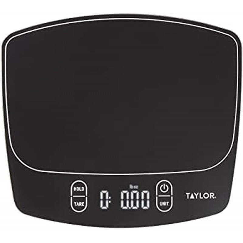 Taylor Waterproof Digital Kitchen Scale, 11 pounds, Black