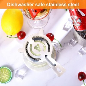 16 Pcs Bar Bartender Strainer Stainless Steel Drink Cocktail Strainers Silver Shaker Ice Bar Shelf or Bartenders Mixologists Drinking Water Filtering