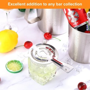 16 Pcs Bar Bartender Strainer Stainless Steel Drink Cocktail Strainers Silver Shaker Ice Bar Shelf or Bartenders Mixologists Drinking Water Filtering