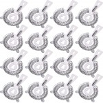 16 Pcs Bar Bartender Strainer Stainless Steel Drink Cocktail Strainers Silver Shaker Ice Bar Shelf or Bartenders Mixologists Drinking Water Filtering