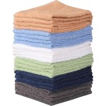 Towel and Linen Mart 100% Cotton - 24 Pack Wash Cloth Set - Flannel Face Cloths, Highly Absorbent and Soft Feel Fingertip Towels (Multi, Pack of 24)