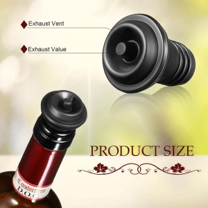Honoson 24 Pieces Wine Stopper Resealable Pump Vacuum Silicone Saver Practical for Kitchen Supplies Bottle Tools (Black)