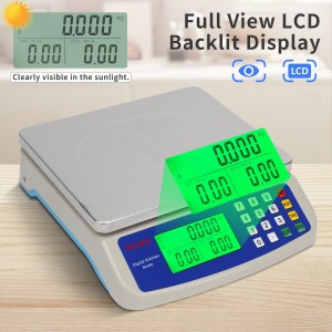 Large Digital Kitchen Scale 30KG Commercial Food Scale 66LB for Baking Bread Meat Stainless Steel Price Computing Scale LCD Display,Prep Counting Scale for Parts and Coins Adapter Included