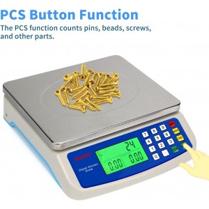 Large Digital Kitchen Scale 30KG Commercial Food Scale 66LB for Baking Bread Meat Stainless Steel Price Computing Scale LCD Display,Prep Counting Scale for Parts and Coins Adapter Included