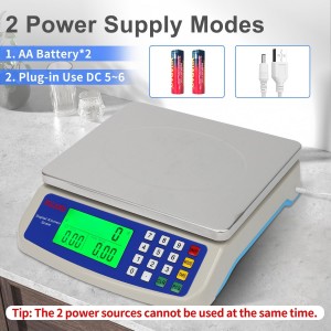 Large Digital Kitchen Scale 30KG Commercial Food Scale 66LB for Baking Bread Meat Stainless Steel Price Computing Scale LCD Display,Prep Counting Scale for Parts and Coins Adapter Included