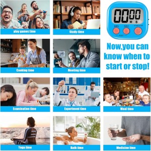 6 Pack Multi-Function Electronic Timer - Magnetic Digital Timers Big LCD Display The Loud/Silent Switch Countdown Timer Extensively Use in Break Time, Cooking,Gym, Meeting, Classroom