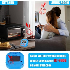 6 Pack Multi-Function Electronic Timer - Magnetic Digital Timers Big LCD Display The Loud/Silent Switch Countdown Timer Extensively Use in Break Time, Cooking,Gym, Meeting, Classroom