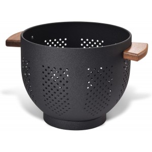 Metal Colander with Wood Handle and Stab...