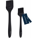 HOTEC 600℉ Heat Resistasnt Basting Brushes, BPA Free Silicone Pastry Brush, Spread Oil Butter Sauce Marinades for BBQ Grill Barbecue Baking Kitchen Cooking Dishwasher Safe (Black 2)