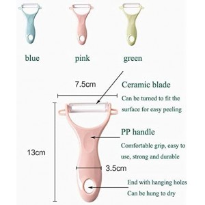 Potato Peelers 3 Pack, Fruit Peelers Potato Peeler, Cucumber, Apple Peelers for kitchen Original Vegetable Peeler-Set of 3 (Ceramic Blade)…