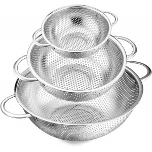 E-far Stainless Steel Colander Set of 3 ...